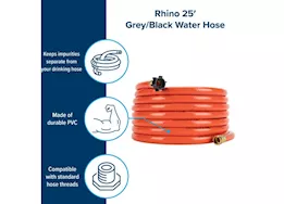 Camco Rhino Grey Water/Black Water Hose - 25 ft. 5/8" ID