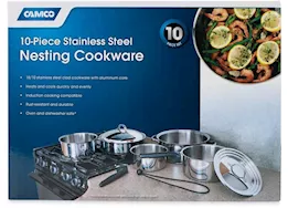 Camco Ss cookware, 10 pc nesting set (camco)