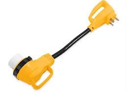 Camco Power Grip 90-Degree Locking Dogbone Adapter - 18 in., 30A, 125V/3750W, TT-30P to SS2-50R|55582