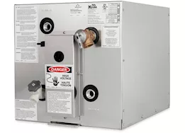 Camco 6 gal electric water heater, 240v (l1&l2 wiring) rear heat exch,fr/back mount
