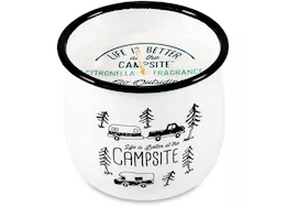 Life is Better at the Campsite Libatc, black rim candle