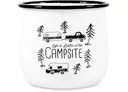 Life is Better at the Campsite Libatc, black rim candle