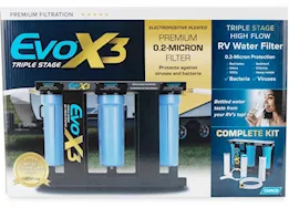 Camco Evo x3 triple stage premium rv water filter kit e/f