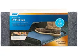 Camco Premium Wrap Around RV Step Single Rib Rug - 23" Wide Gray