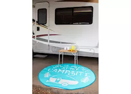 Camco 72" Round Outdoor Mat - "Life is Better at the Campsite" Logo