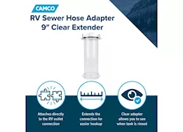 Camco Clear Sewer Hose Extender - 9" Straight Adapter