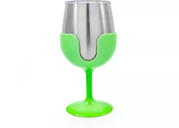 Camco Life Is Better At The Campsite Wine Tumbler Set - Green/Yellow