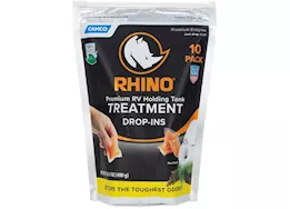 Camco Rhino Enzyme RV Holding Tank Treatment Drop-Ins - Fresh Pine Scent, 10 Drop-Ins|41519
