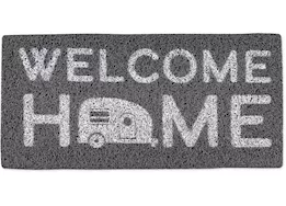 Camco Life is better at the campsite-step rug, pvc scrub, 17.5in x 18in gray, welcome home