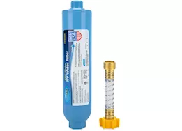 Camco TastePURE KDF/Carbon Water Filter with Flexible Hose Protector