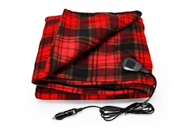 Camco Heated blanket, 12volt, 59in x 43in, red/black plaid