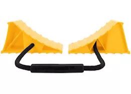 Camco Wheel chock, double w/rope, yellow (e/f)