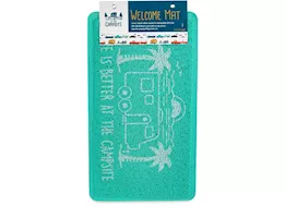 Camco Libatc - scrub rug, teal travel trailer, 26.5inx15in