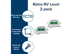 Camco Level - retro rv, standard bubble, 2 per card (e/f)