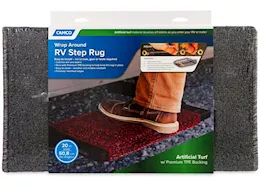 Camco Premium Wrap Around RV Step Artificial Turf Rug - 20" Wide Gray|42939