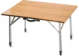 Camco Bamboo Folding Table with Adjustable Aluminum Legs