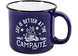 Camco Life is better at the campsite - ceramic mug, blue, campfire