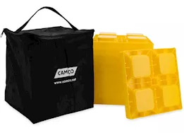 Camco Leveling Blocks (10-Pack) with Zippered Storage Bag - Yellow