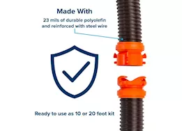 Camco RhinoFLEX RV Sewer Kit with Pre-Attached Fittings - 20 ft.