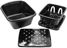 Camco Sink kit w/dish drainer, dish pan & sink mat, black