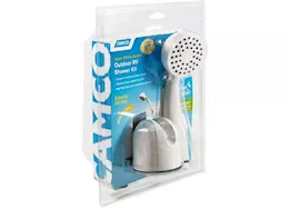 Camco Shower head kit w/garden hose fittings and suction cup mount