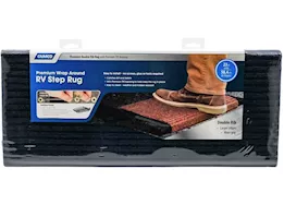 Camco Premium Wrap Around RV Step Double Rib Rug - 23" Wide Blue