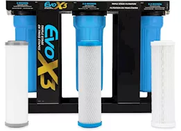 Camco Evo x3 triple stage premium rv water filter kit e/f