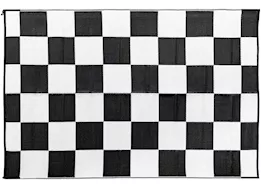 Camco Open Air Reversible Outdoor Mat - 6' x 9' Black/White Checkered