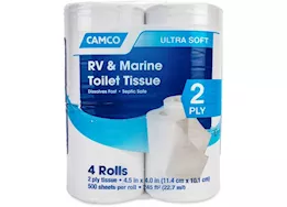 Camco RV Bathroom Toilet Tissue - 2 Ply, 4 Rolls