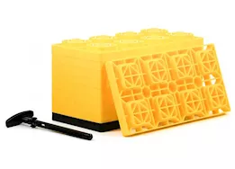 Camco FasTen Leveling Blocks (10-Pack) with T-Handle – 4x2, Yellow