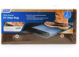 Camco Premium Wrap Around RV Step Single Rib Rug - 18" Wide Brown