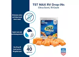 Camco TST Ultra-Concentrated Holding Tank Treatment Drop-Ins - Citrus Scent, 15 Drop-Ins