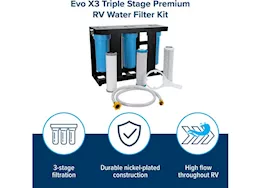 Camco Evo x3 triple stage premium rv water filter kit e/f