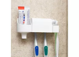 Camco Pop-a-toothbrush w/paste and floss holder, white (e/f)