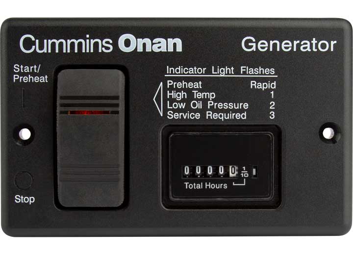 Cummins Onan Remote Start/Stop with Analog Hourmeter for QD Models Main Image