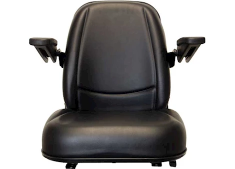 Concentric PREMIUM SEAT ,HIGH BACK, ARMRESTS, SLIDE RAIL, VINYL, BLACK