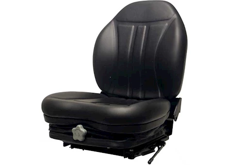 Concentric HIGH-BACK SEAT W/INTEGRATED SUSPENSION, SLIDE RAILS, VINYL, BLACK