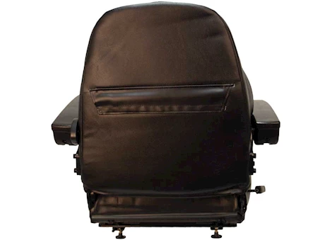 Concentric PREMIUM HIGH-BACK SEAT, ARMRESTS, LUMBAR SUPPORT, SLIDE RAILS, VINYL, BLACK