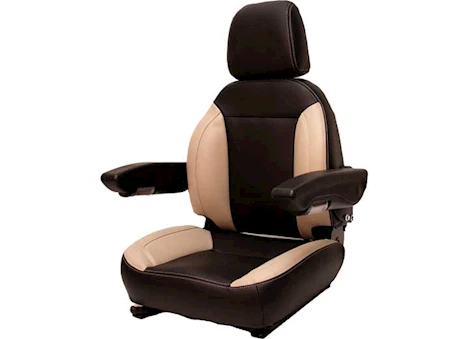 Concentric PREMIUM HIGH-BACK SEAT W/ ADJ BACK REST, HR, HD ARMRESTS, BLACK/GREY VINYL