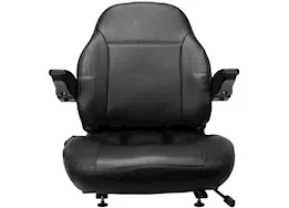 Concentric Premium high-back seat, armrests, lumbar support, slide rails, vinyl, black