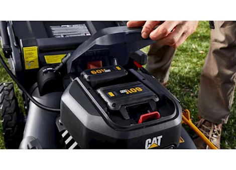 Cat 60v 21in variable speed self-propelled brushless lawn mower- 5.0ah battery &