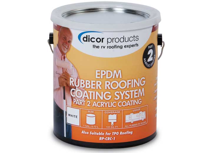 Dicor Products Acrylic Coating for EPDM Rubber Roofing - 1 Gallon, White