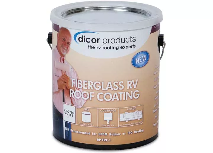 Dicor Products Fiberglass RV Roof Coating - 1 Gallon, White