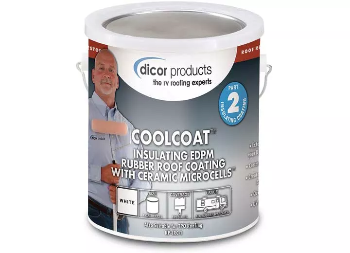 Dicor 1 gal. can coolcoat insulating epdm rubber roof coating - white