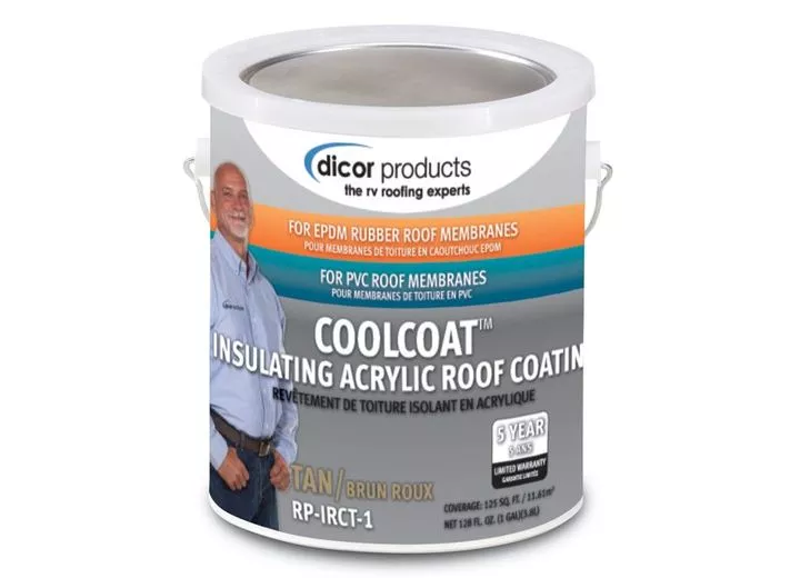 Dicor 1 gallon can coolcoat insulating epdm rubber roof coating tan