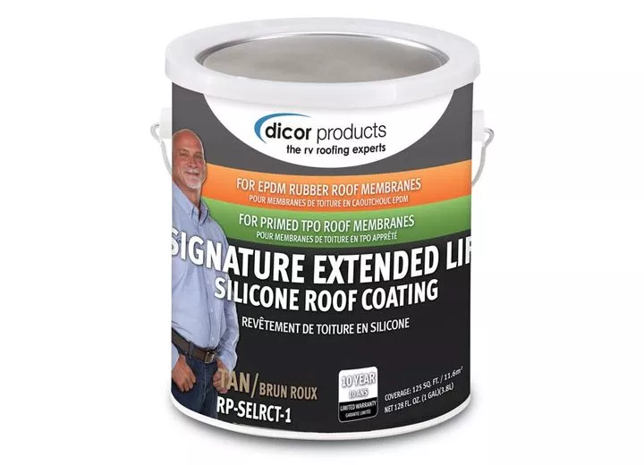 Dicor 1 gal can signature extended life roof coating  100% siliconsolidstan