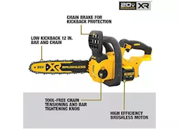 DeWalt Tools Dewalt 20v max xr chainsaw, 12-in, tool only