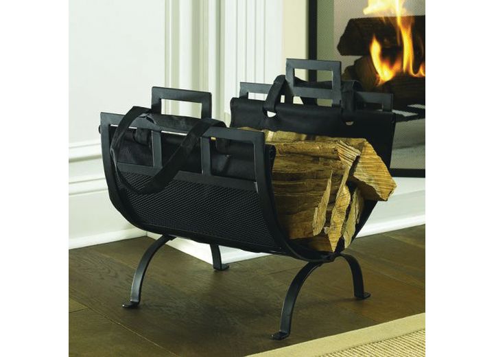 PLEASANT HEARTH LOG HOLDER WITH CANVAS TOTE