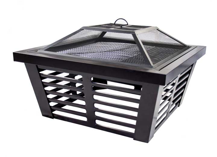 PLEASANT HEARTH 34" SQUARE HUDSON STEEL WOOD FIRE PIT