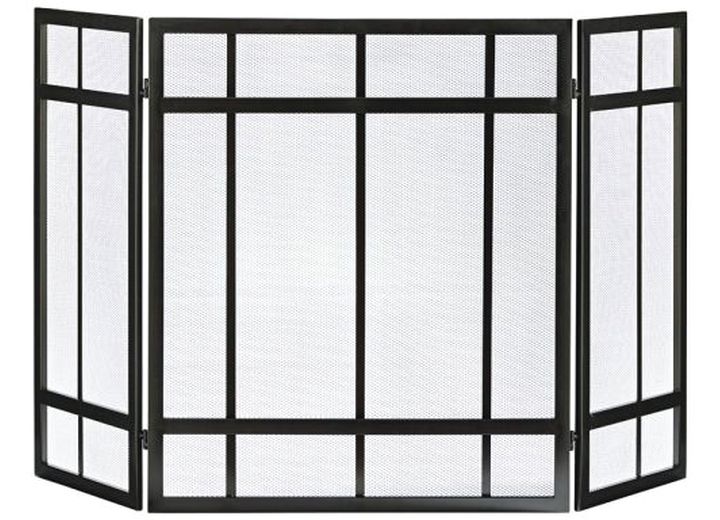 PLEASANT HEARTH MISSION STYLE 3-PANEL FIREPLACE SCREEN - 54"W X 31.5"H